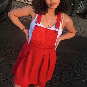 Red Overall Dress
